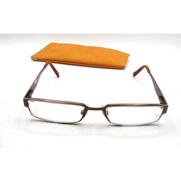 Michael Ryen Europa Int Bronze Rectangular Eyeglass Frames MR-170 w/ Soft Case - Picture 1 of 12